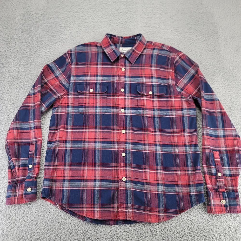Lucky Brand Shirt Mens Large Red Flannel Long SLeeve Pockets Western Workwear